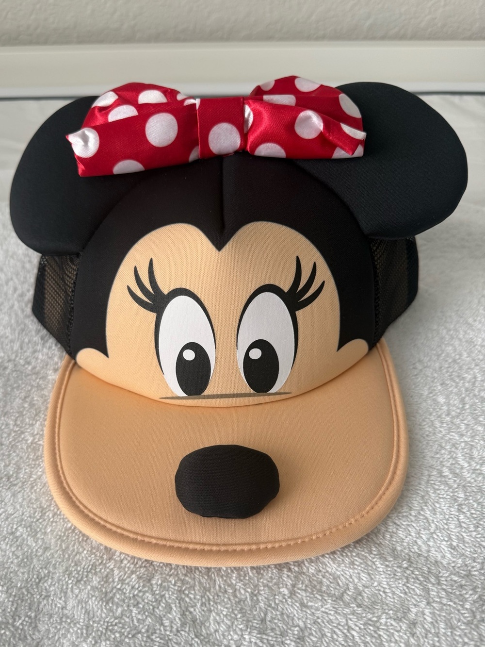 Disney Minnie Mouse Trucker Hat 3D Ears Bow Snapback Cap NWT One Size